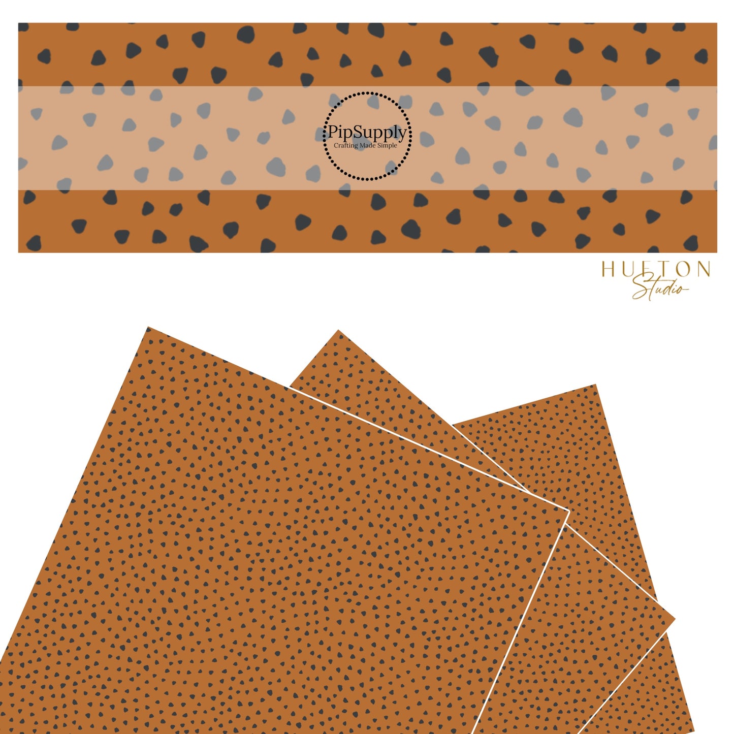 These speckled themed faux leather sheets contain the following design elements: small black speckled dots on brown. Our CPSIA compliant faux leather sheets or rolls can be used for all types of crafting projects.