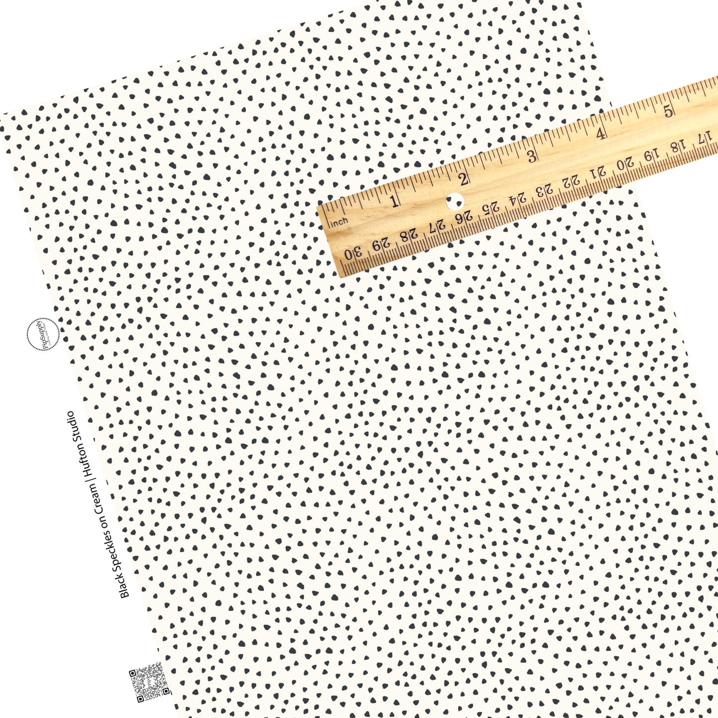 These speckled themed faux leather sheets contain the following design elements: small black speckled dots on ivory. Our CPSIA compliant faux leather sheets or rolls can be used for all types of crafting projects.
