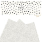 These speckled themed faux leather sheets contain the following design elements: small black speckled dots on ivory. Our CPSIA compliant faux leather sheets or rolls can be used for all types of crafting projects.