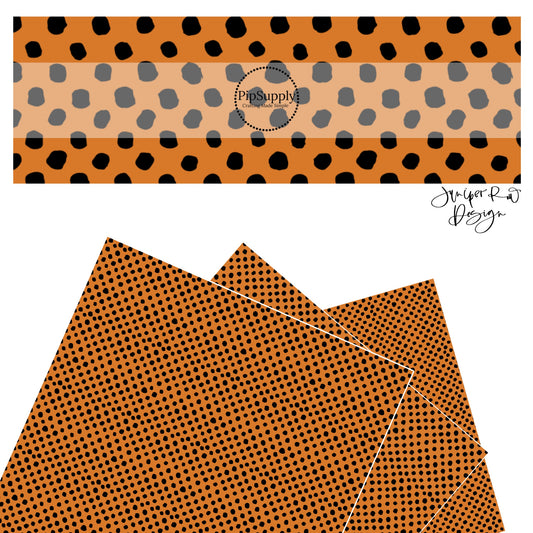 Black dots on orange faux leather sheets