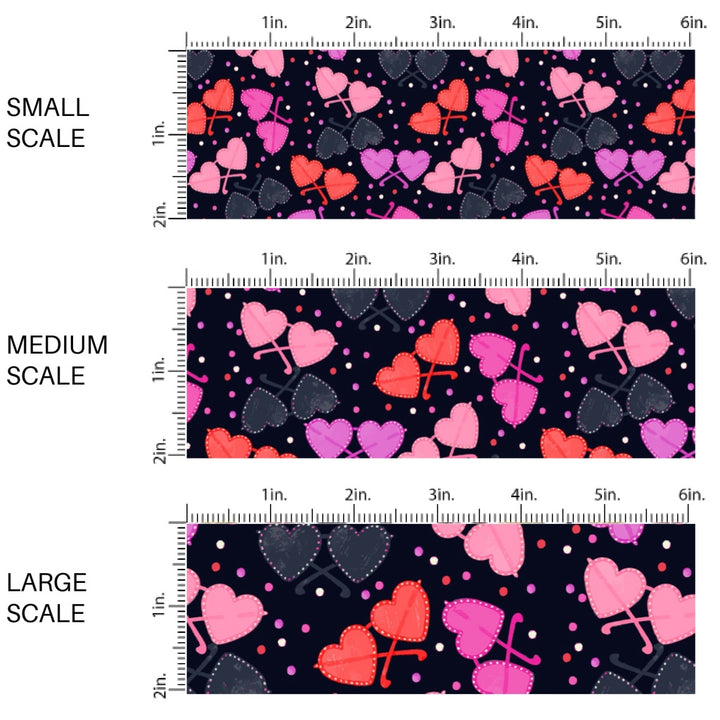 This holiday fabric by the yard features colorful heart glasses. This festive pattern fabric can be used for all your sewing and crafting needs!