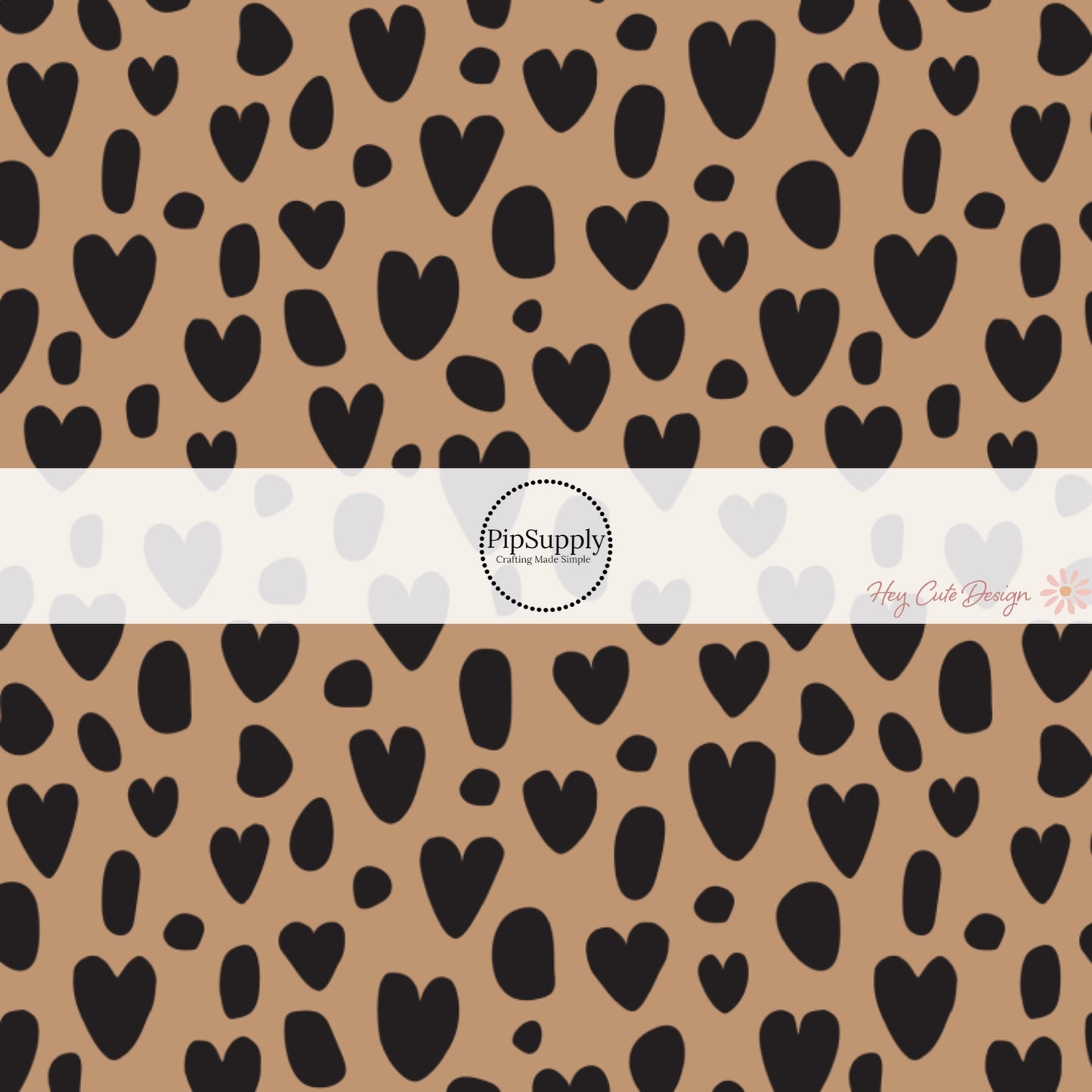 These heart and spot themed brown headband kits are easy to assemble and come with everything you need to make your own knotted headband. These fun animal themed kits with a variety hearts and spots in black on brown include a custom printed and sewn fabric strip and a coordinating velvet headband.  
