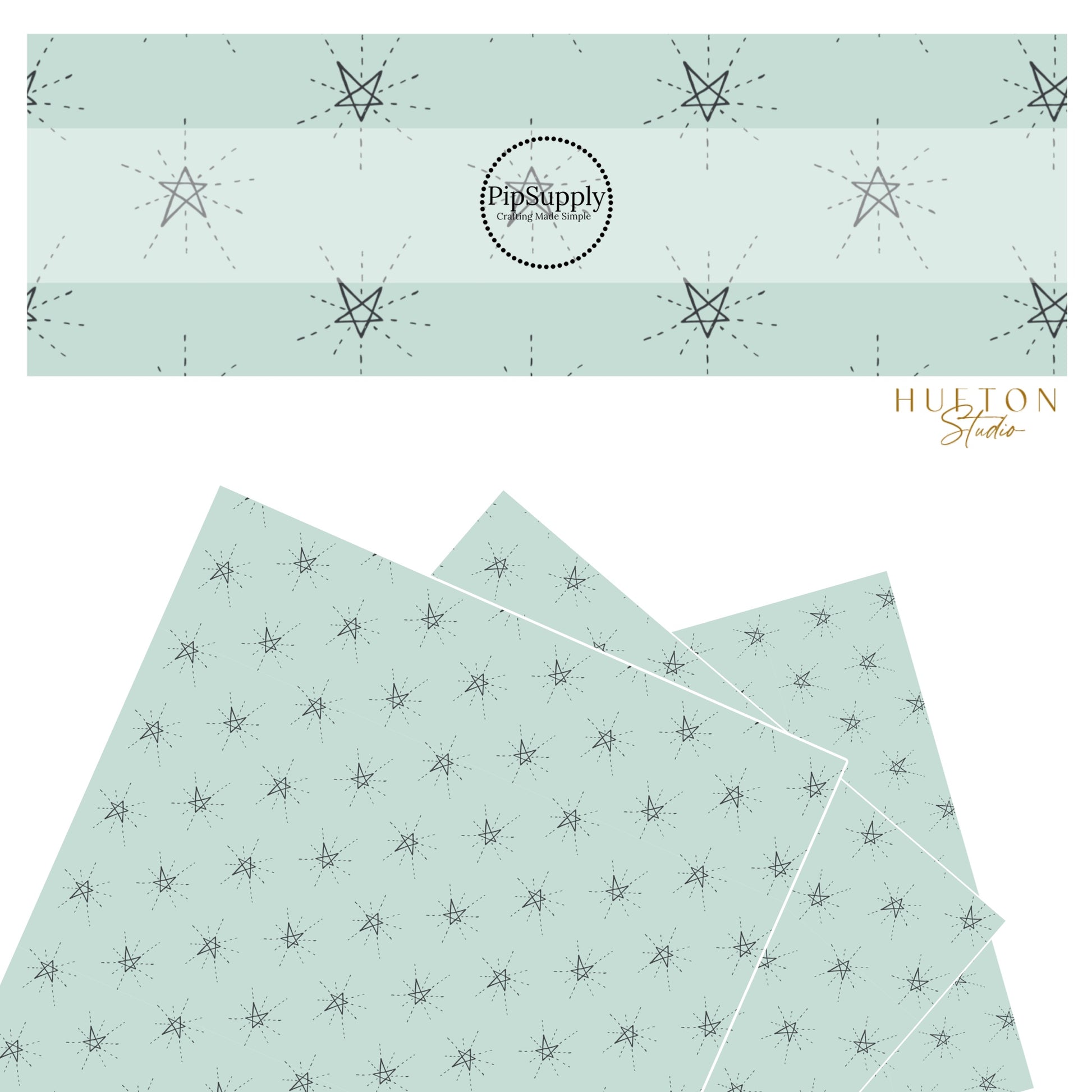 These star themed pale green faux leather sheets contain the following design elements: black outlined stars on light green. Our CPSIA compliant faux leather sheets or rolls can be used for all types of crafting projects. 