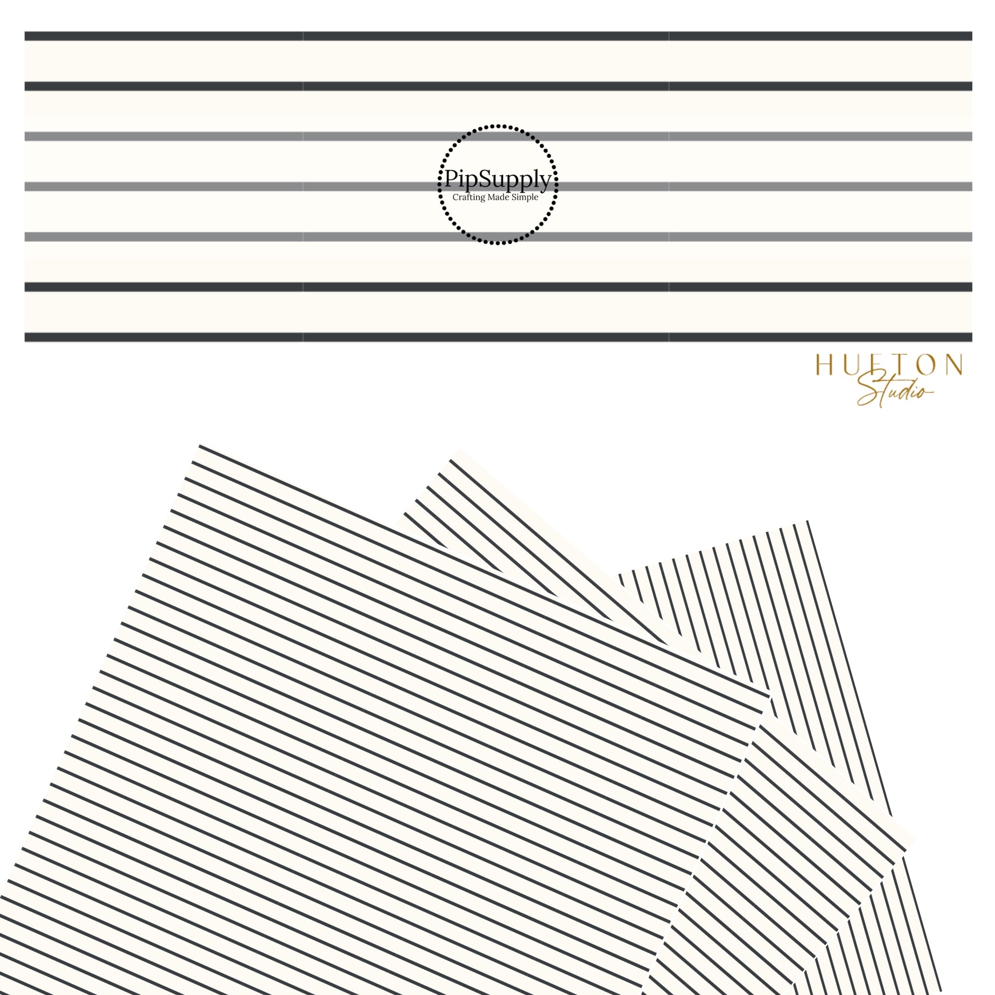 Black Stripes On Cream Faux Leather Sheet - Midnight Pinstripes Faux ...