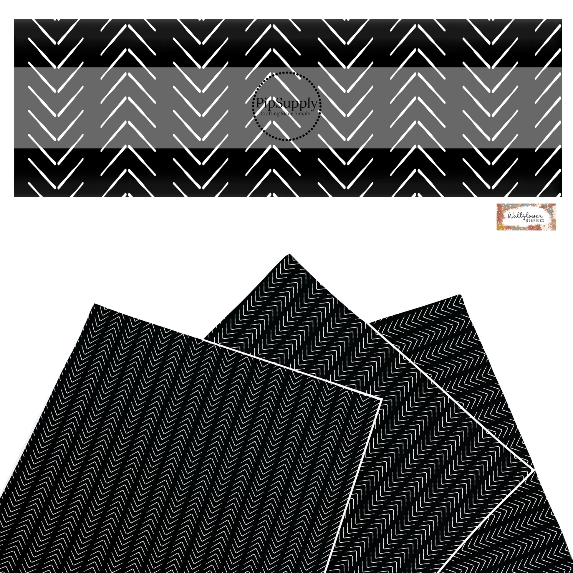 These Halloween themed pattern faux leather sheets contain the following design elements: white chevron pattern on black. Our CPSIA compliant faux leather sheets or rolls can be used for all types of crafting projects.