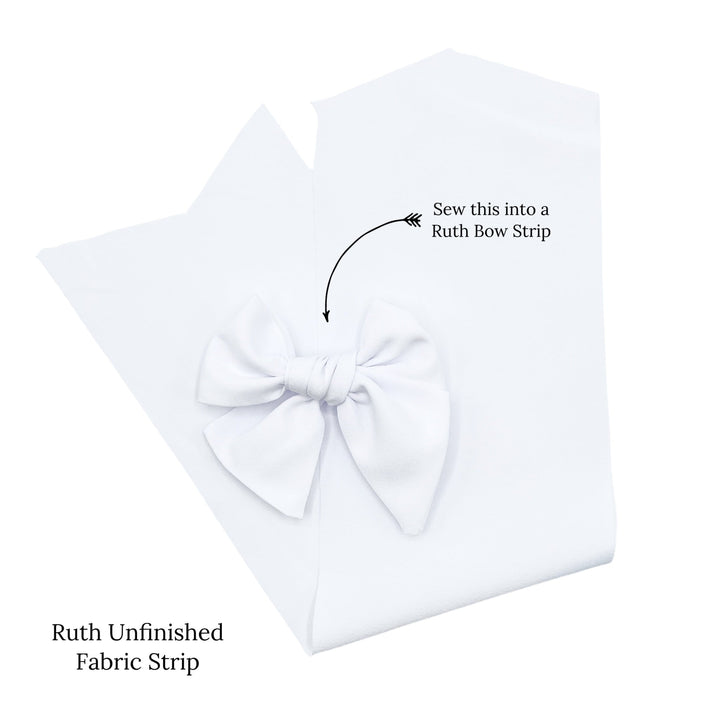 Highland White Floral Hair Bow Strips