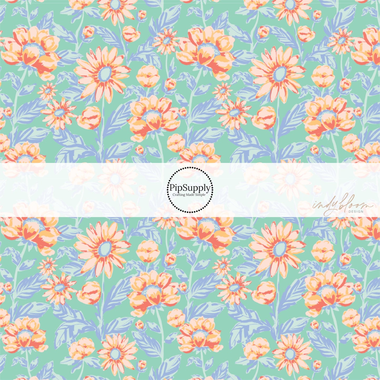 These summer and spring floral bow strips with beautiful leaves and flowers in the color of light pink, peach, and light blue are great for personal use or to sell.