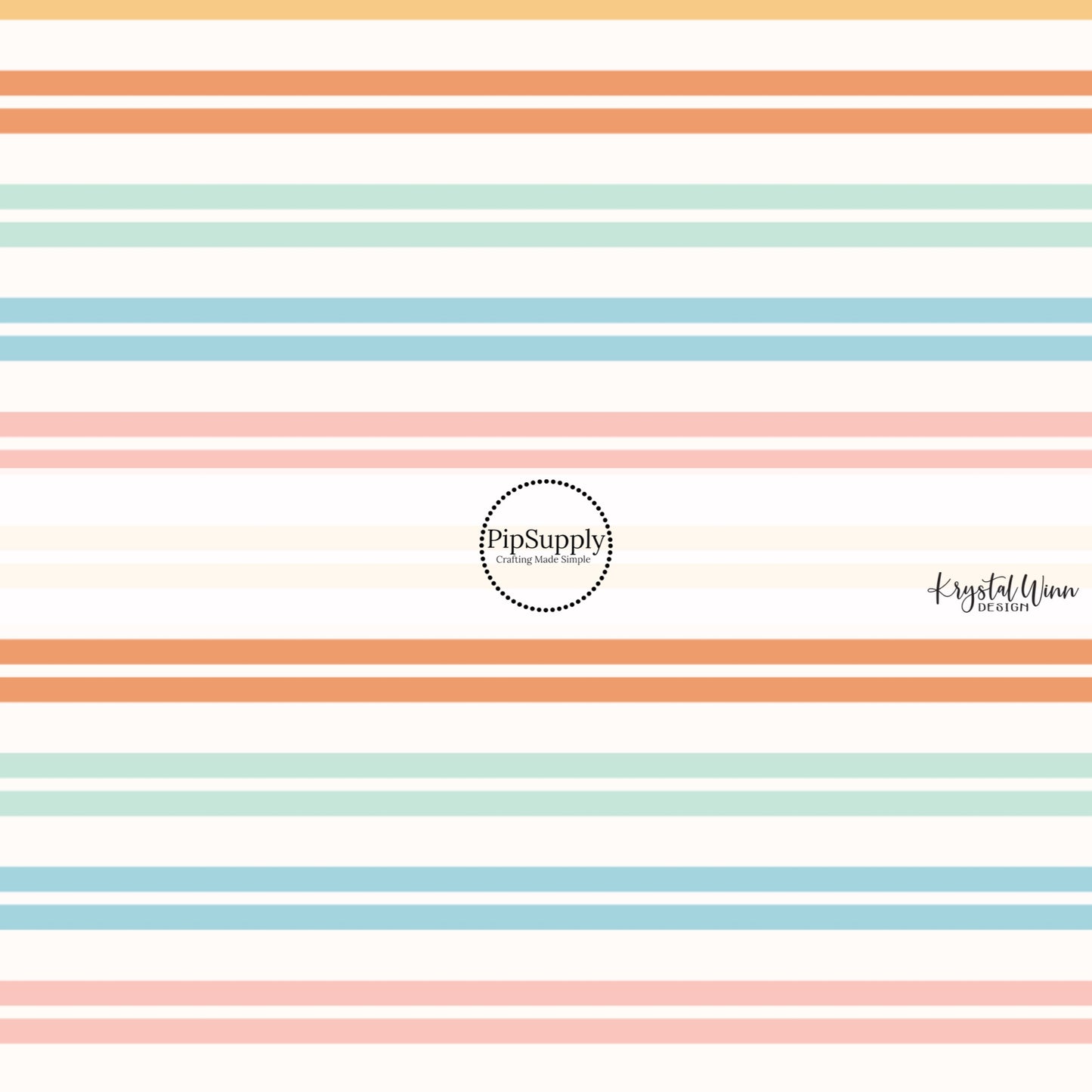 These multi colored striped themed fabric by the yard features light pink, brown, mint, blue, and orange stripes. This fun party themed fabric can be used for all your sewing and crafting needs! 