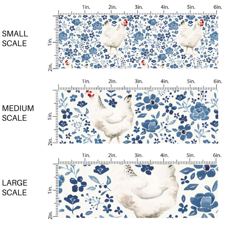 These spring and summer pattern fabric by the yard features farm and meadow chickens. This fun fabric can be used for all your sewing and crafting needs!