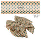 Teal dots on beige hair bow strips