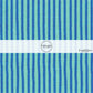 This summer fabric by the yard features bright blue stripes. This fun summer themed fabric can be used for all your sewing and crafting needs!