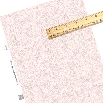 These spring pattern faux leather sheets contain the following design elements: bohemian circles on cream. Our CPSIA compliant faux leather sheets or rolls can be used for all types of crafting projects. 