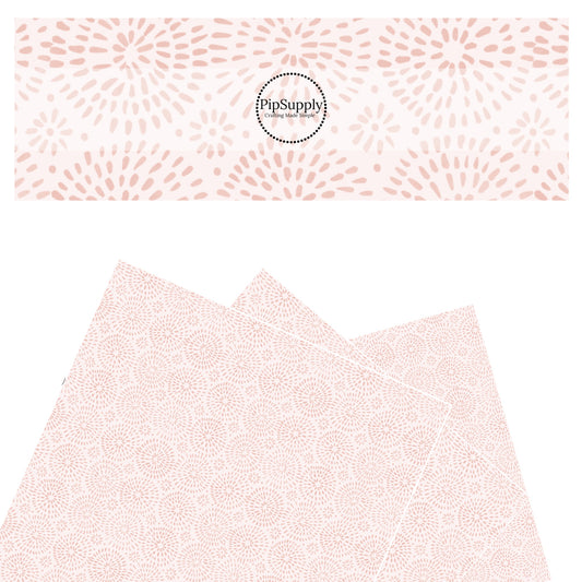 These spring pattern faux leather sheets contain the following design elements: bohemian circles on cream. Our CPSIA compliant faux leather sheets or rolls can be used for all types of crafting projects. 