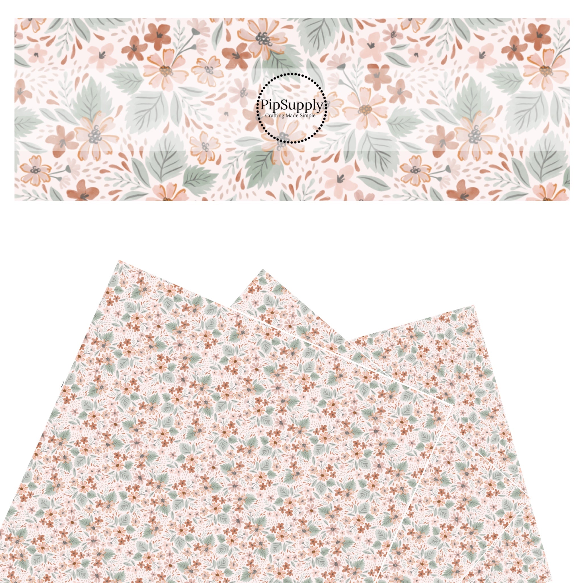 Picture of Bohemian Floral Faux Leather Sheet - Bohemian Florals Faux Leather ...