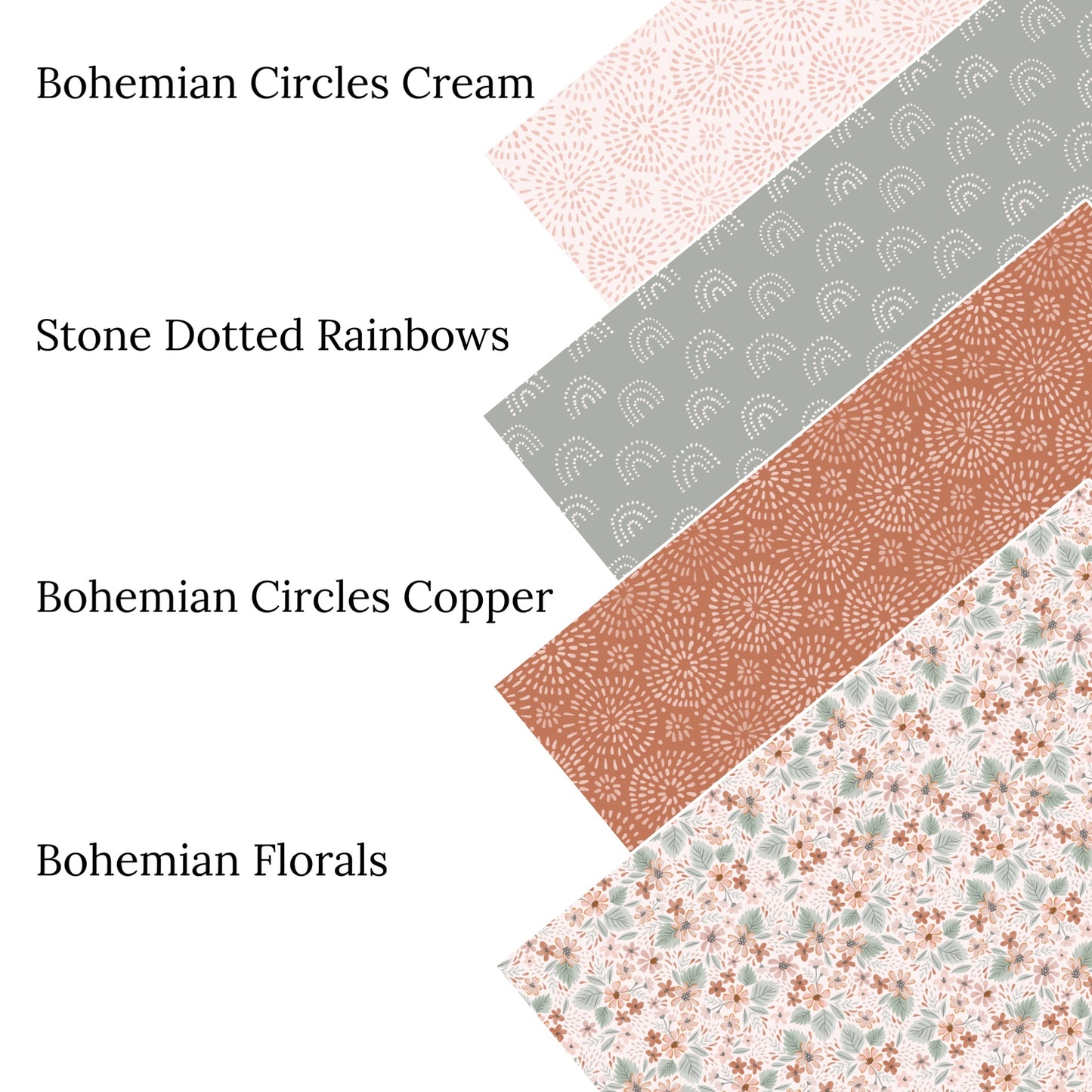 Bohemian Circles Copper Faux Leather Sheets