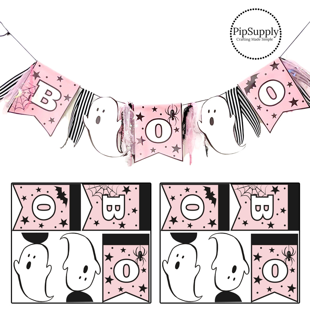 BOO and Ghost Faux Leather DIY Pennant Banner