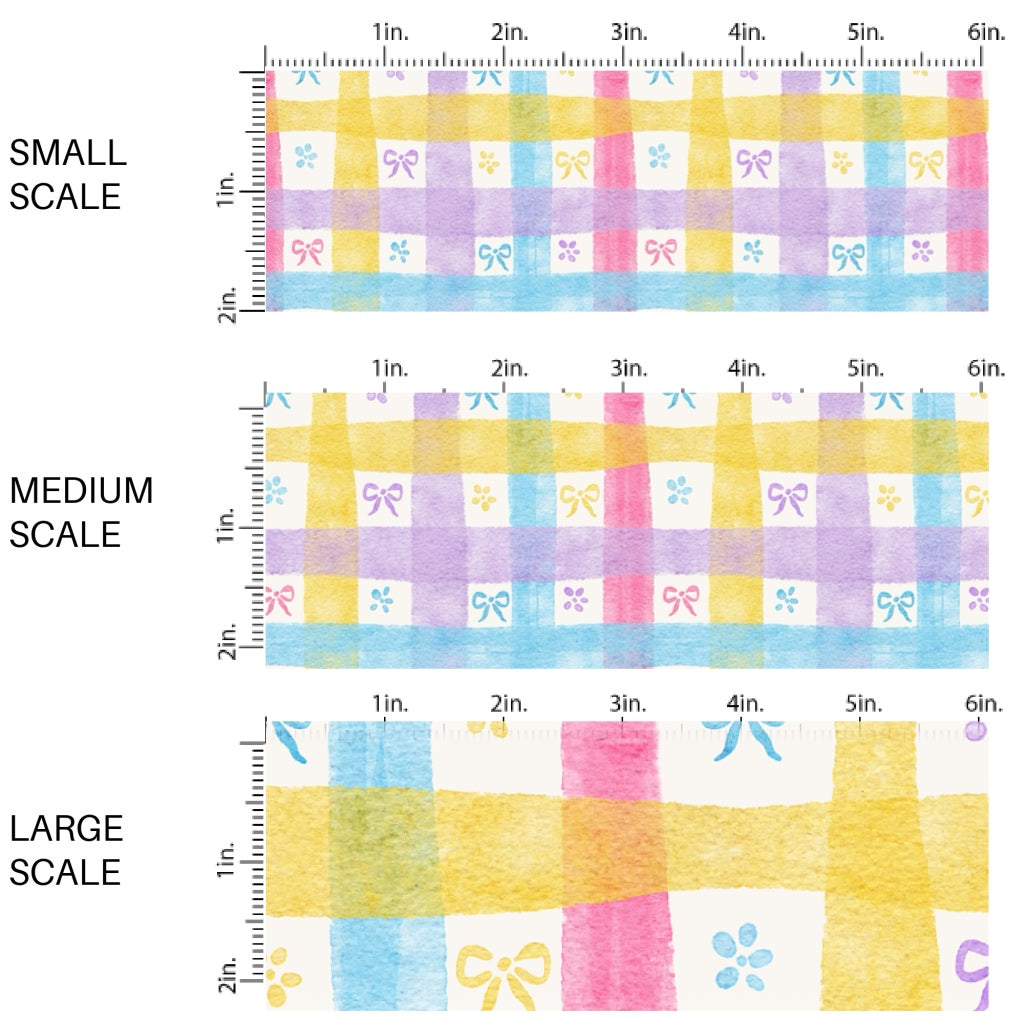 This Easter themed fabric by the yard features colorful spring gingham pattern. This fun pattern fabric can be used for all your sewing and crafting needs!