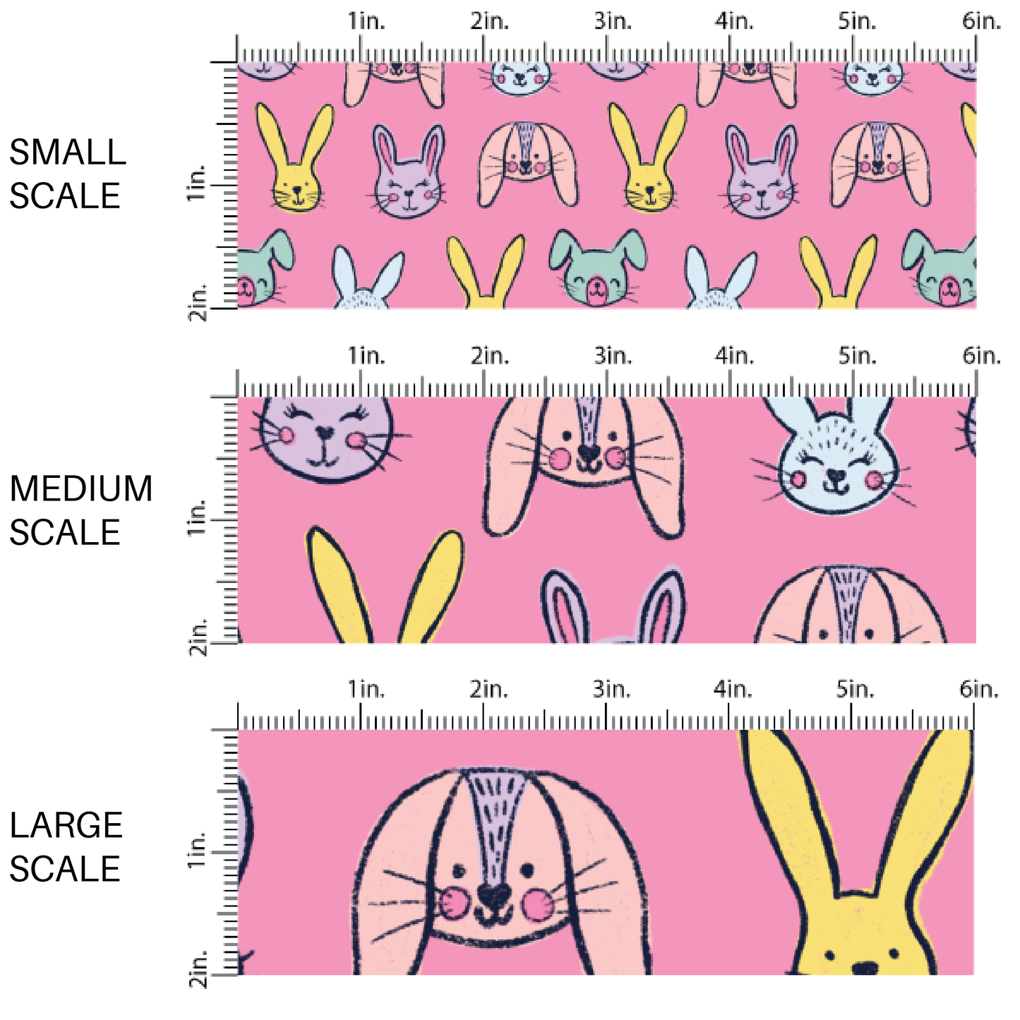 Bright Multi Bunny Fabric By The Yard