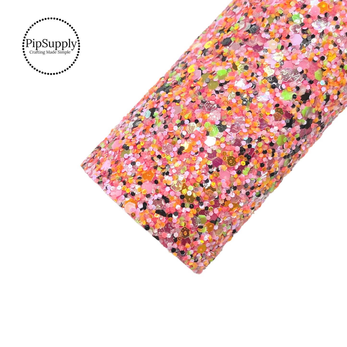 Bright Pink Mix Spooky Chunky Glitter Sheet - Glow in the Dark