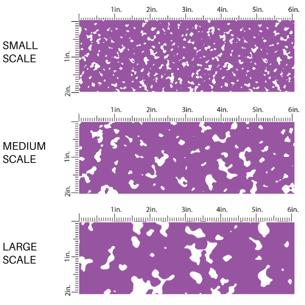 This scale chart of small scale, medium scale, and large scale of this school supply fabric by the yard features classic purple composition pattern. This fun themed fabric can be used for all your sewing and crafting needs!