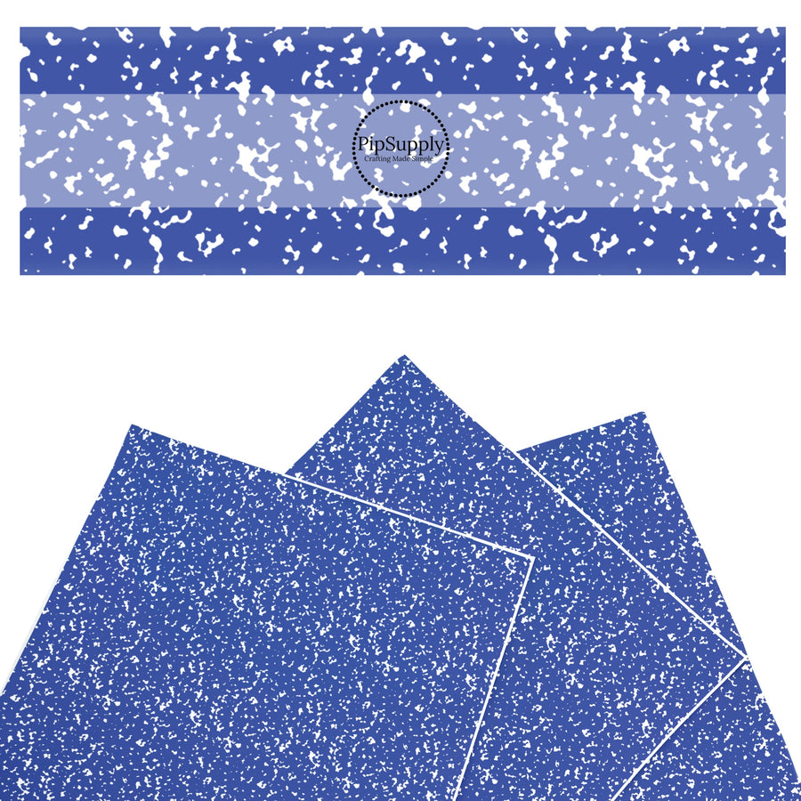 These school supply faux leather sheets contain the following design elements: classic blue composition pattern. Our CPSIA compliant faux leather sheets or rolls can be used for all types of crafting projects.