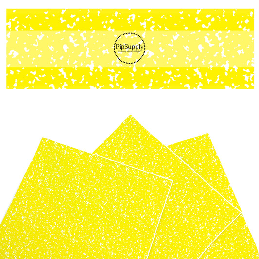 These school supply faux leather sheets contain the following design elements: classic yellow composition pattern. Our CPSIA compliant faux leather sheets or rolls can be used for all types of crafting projects.
