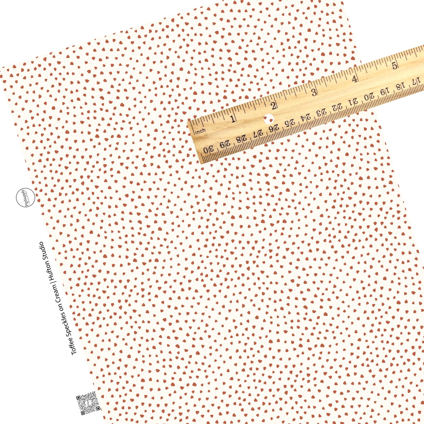 These speckled themed faux leather sheets contain the following design elements: small brown speckled dots on ivory. Our CPSIA compliant faux leather sheets or rolls can be used for all types of crafting projects.