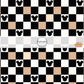 This magical inspired fabric by the yard features the following design: black, nude and cream checker pattern with mouse ears. This fun themed fabric can be used for all your sewing and crafting needs!