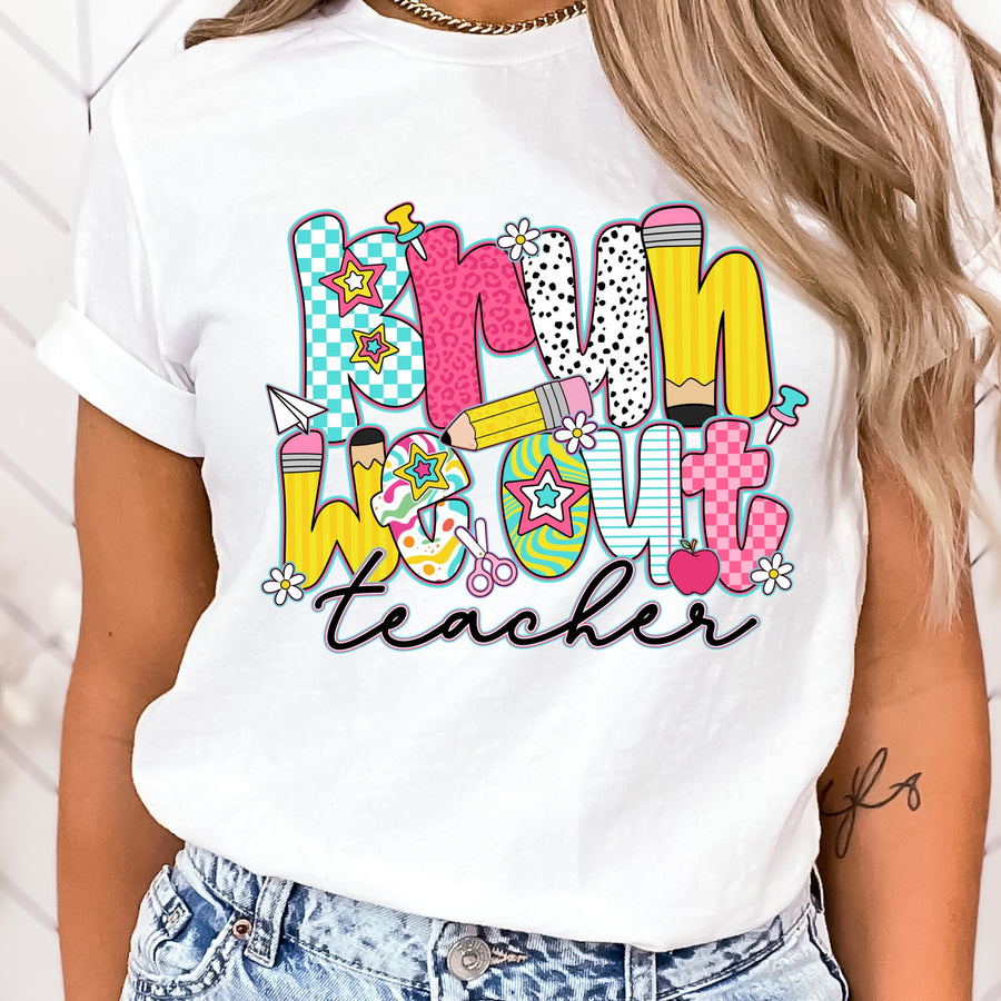 This school themed iron on transfer is a great way to add full color designs to your garments without the hassle of weeding vinyl. Add a "Bruh We Out" print to your fun creation! They are ready to press transfers and easy to use!