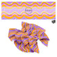 These school themed no sew bow strips can be easily tied and attached to a clip for a finished hair bow. These fun patterned bow strips are great for personal use or to sell. These bow strips feature bright colorful waves and tiny starts on purple.