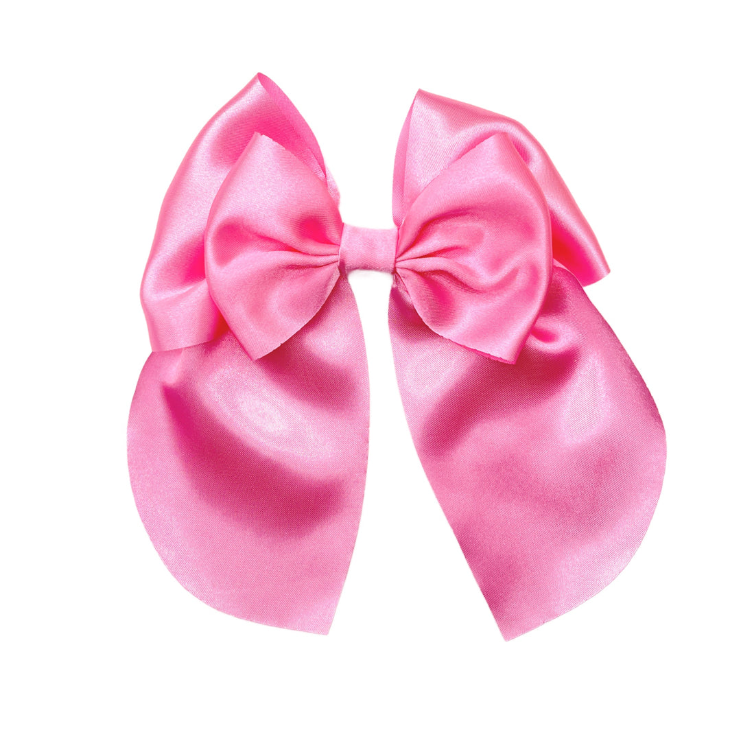 These solid satin pre-cut tied bows are ready to package and resell to your customers no sewing or measuring necessary! These hair bows come with a alligator clip already attached.