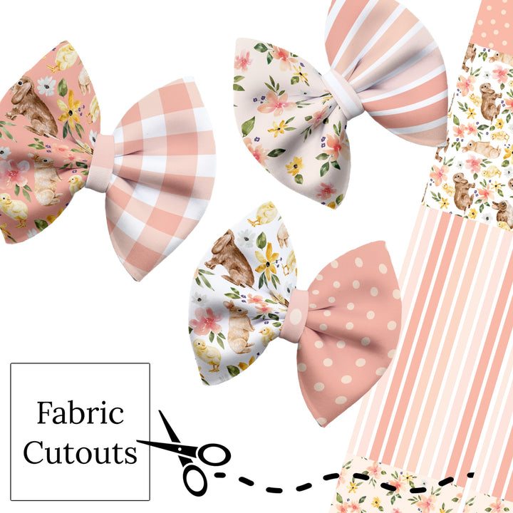 These Easter neoprene pinch bows can be quickly cut and assembled for a trendy holiday season bow. They're ideal for easy at-home styling, individual use, or even resale. Get creative and add a splash of color to your look with these low-maintenance bows.