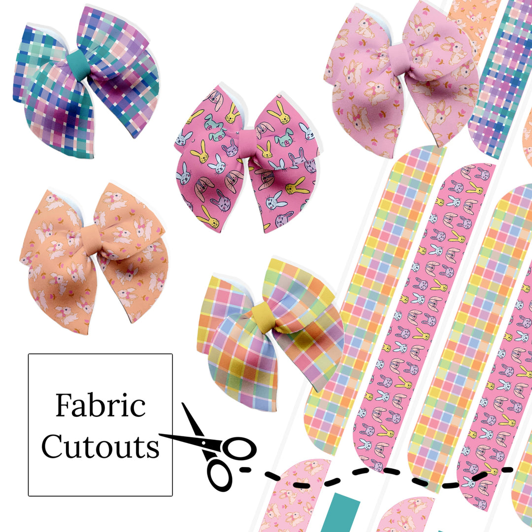 Bunnies & Plaids Sailor Neoprene DIY Hair Bows