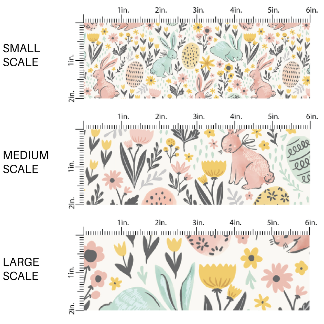 Patterned Eggs on Sea-Foam Green Fabric by the Yard scaled unage guide.