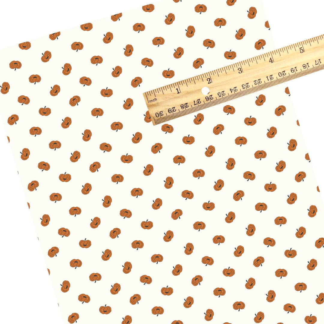 Happy Pumpkins Cream Faux Leather Sheets