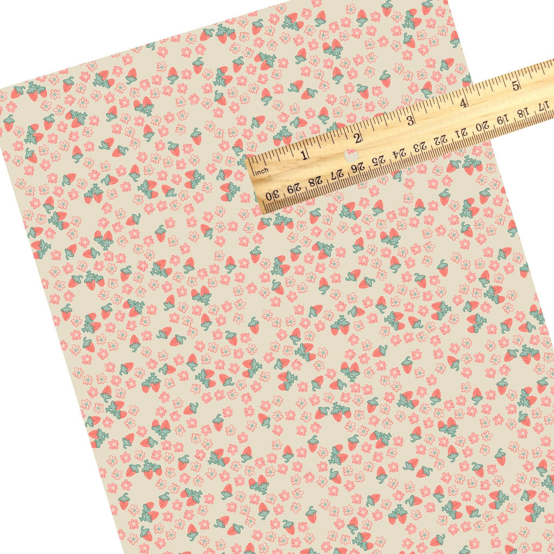 Strawberry Picking Faux Leather Sheets
