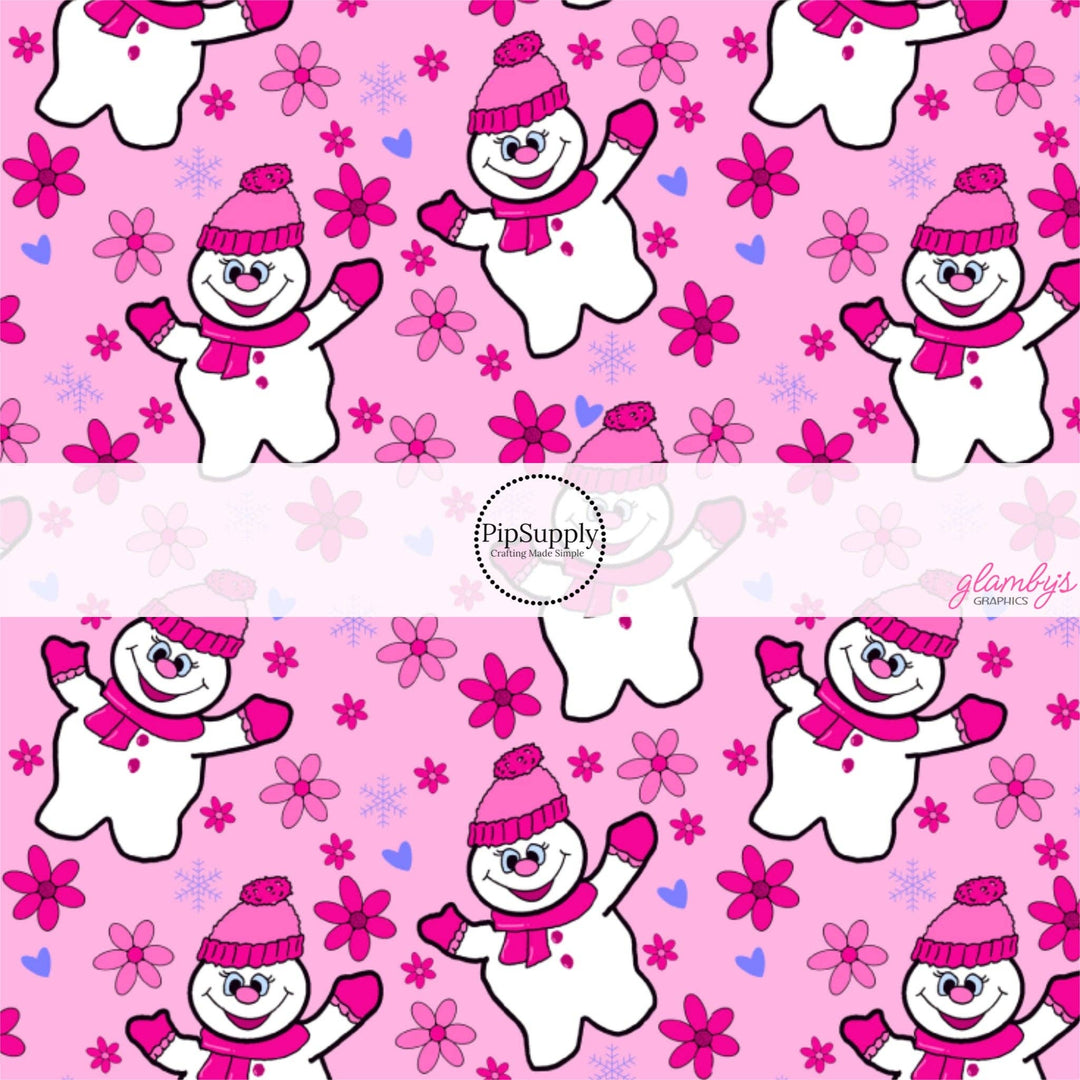 Girly Frosty Floral Hair Bow Strips