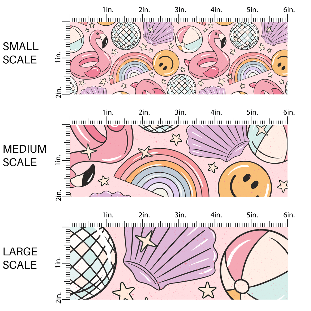Pool Floats Pink Fabric By The Yard