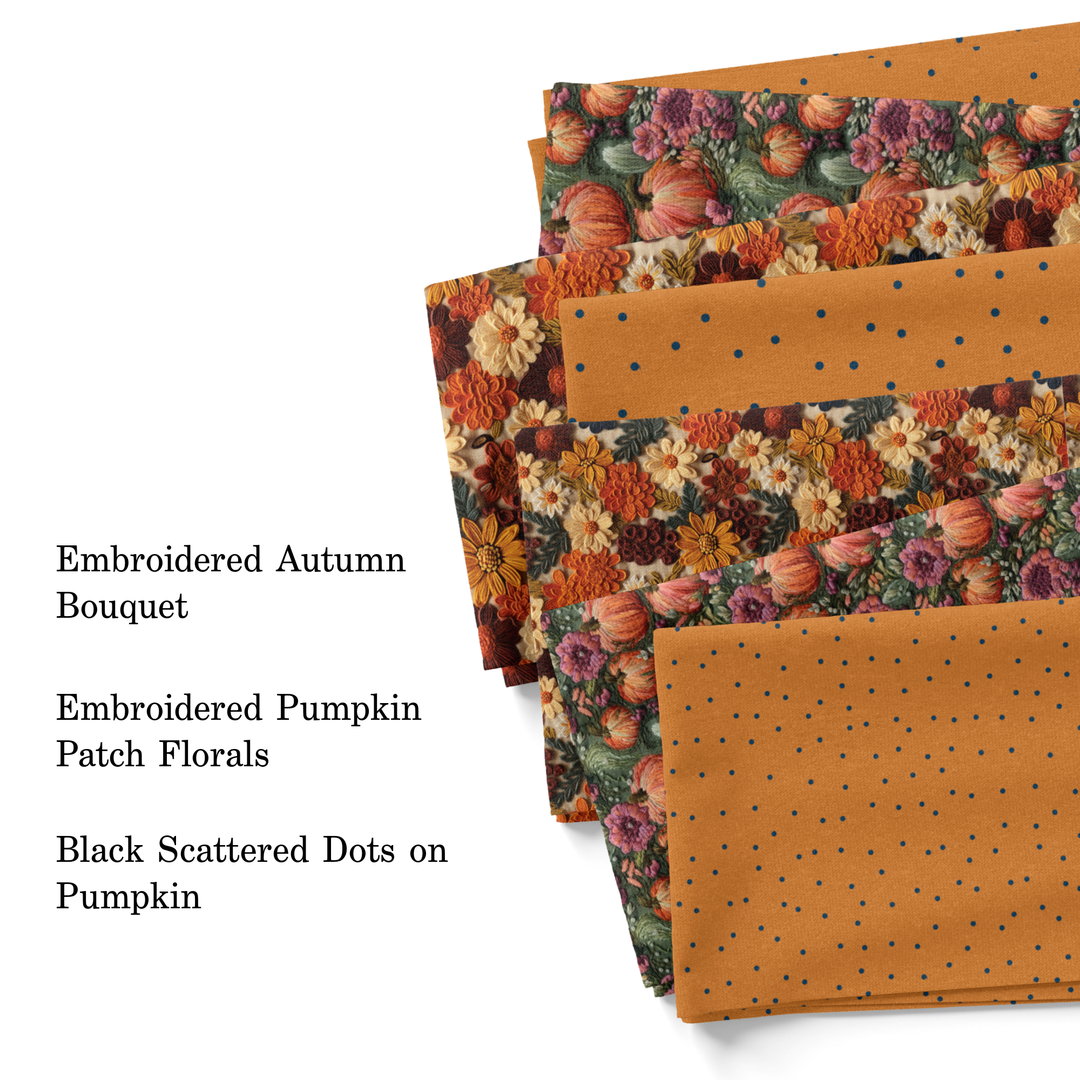 Black Scattered Dots on Pumpkin Fabric By The Yard
