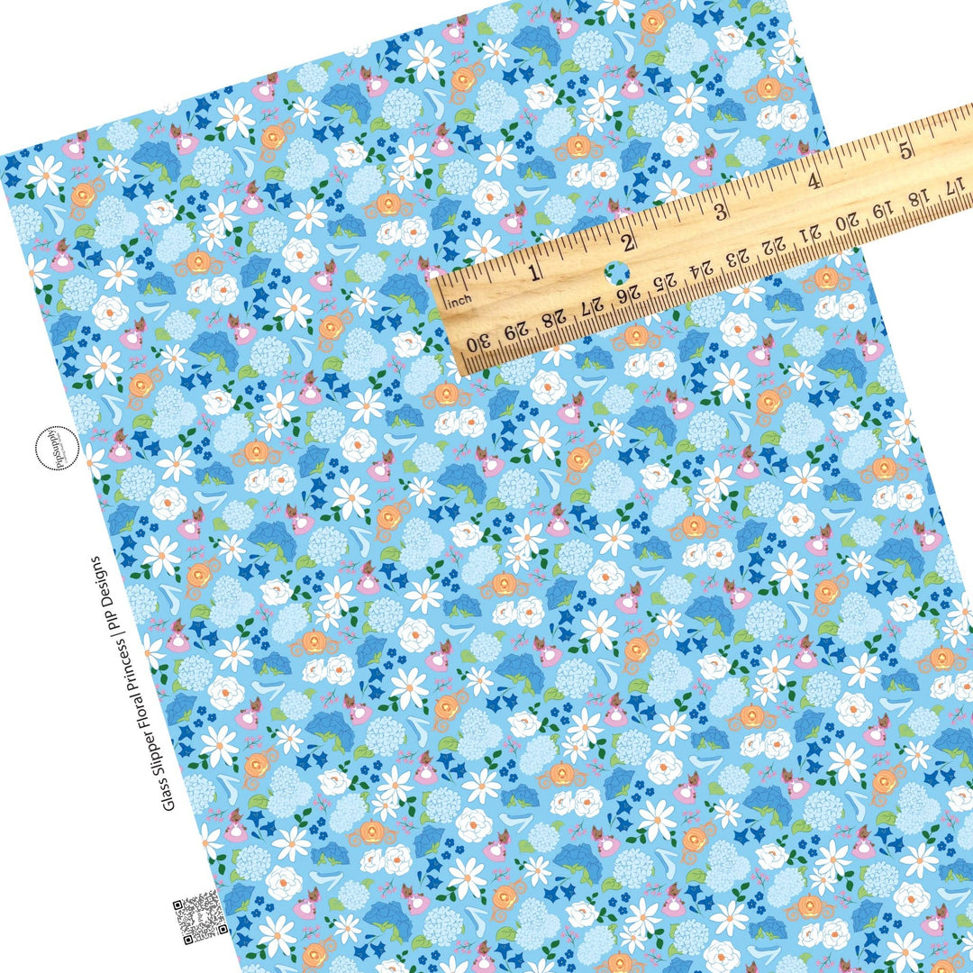 Floral Glass Slipper Princess Faux Leather Sheets