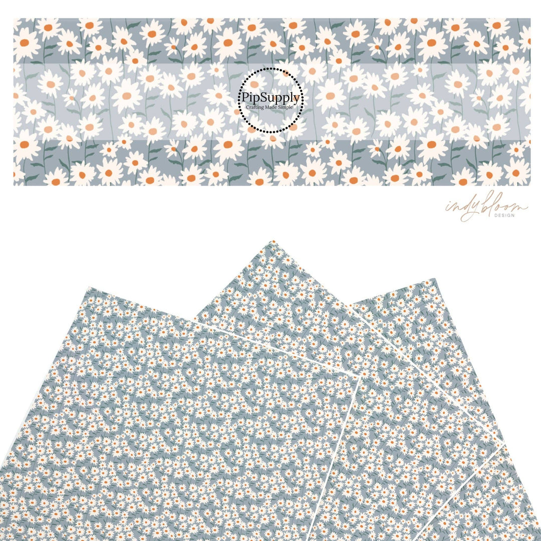 Blue Stem Daisy Faux Leather Sheets