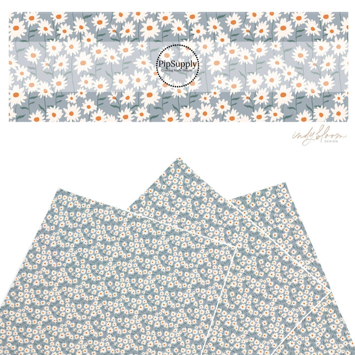 Blue Stem Daisy Faux Leather Sheets