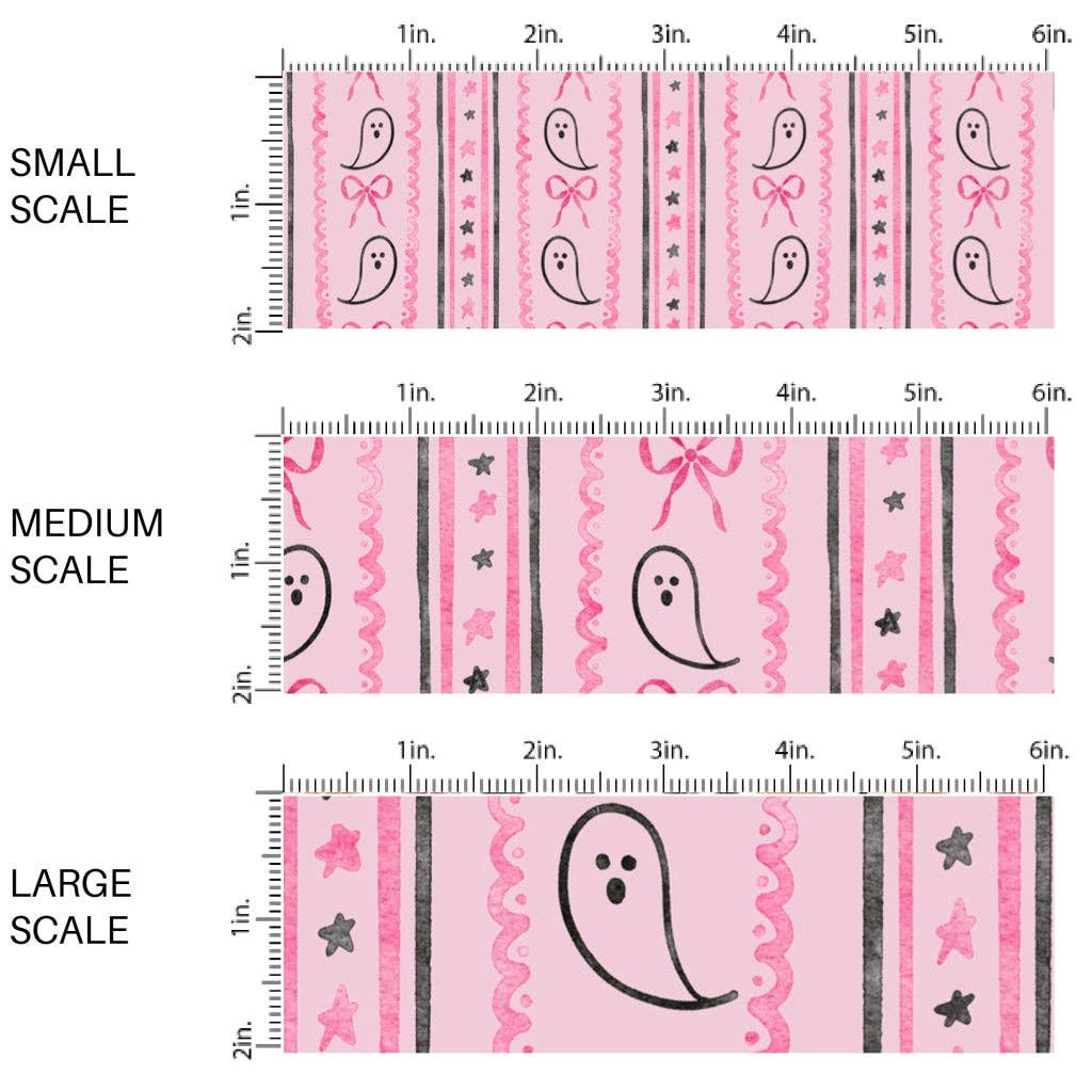 Girly Ghost Stripe Fabric By The Yard