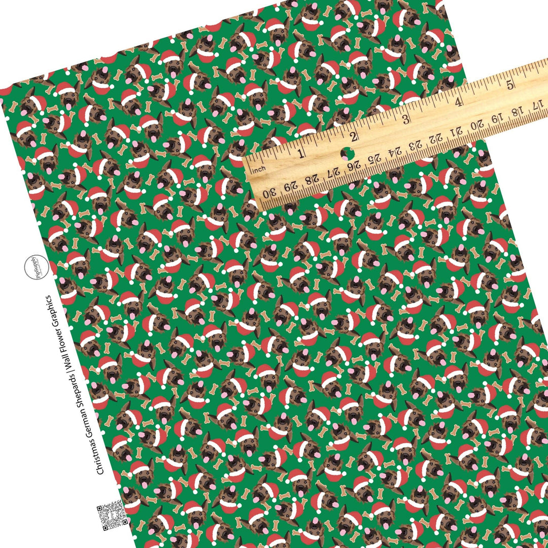 Christmas German Shepards Faux Leather Sheets