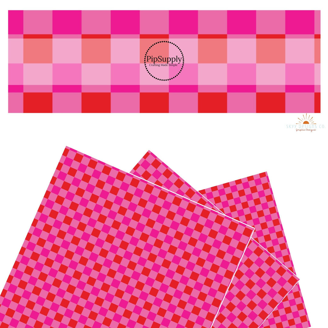 Bright Valentine Multi Checker Faux Leather Sheets