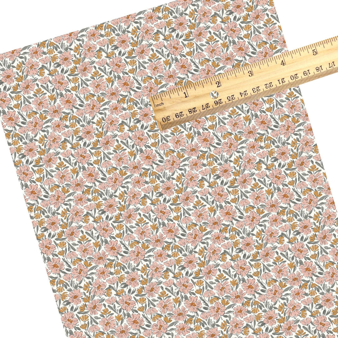 Ghostly Pink Garden Faux Leather Sheets