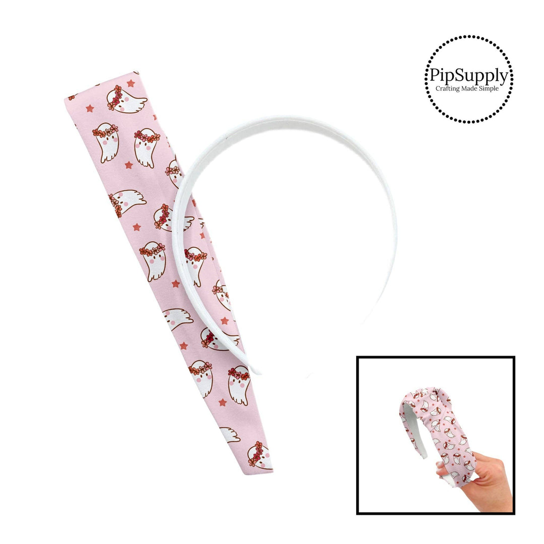 Hippie Ghosts Pink DIY Knotted Headband Kit