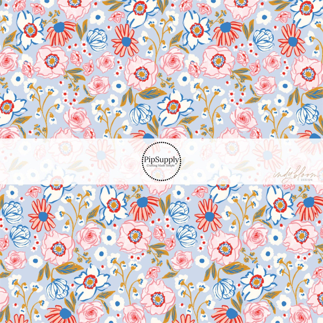 Tybee Floral Hair Bow Strips