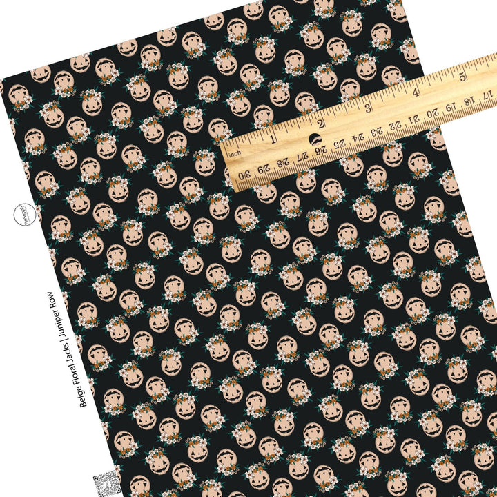 Beige Floral Jacks Faux Leather Sheets