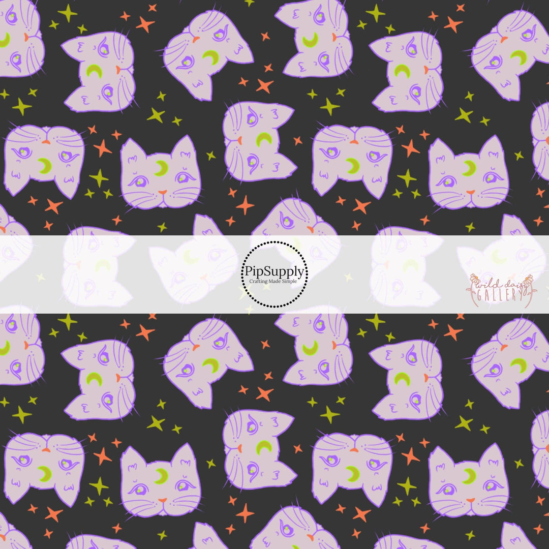 Superstitious Kitties Charcoal Hair Bow Strips